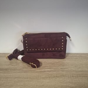 Bordeaux Chique tas met studs en vakken
